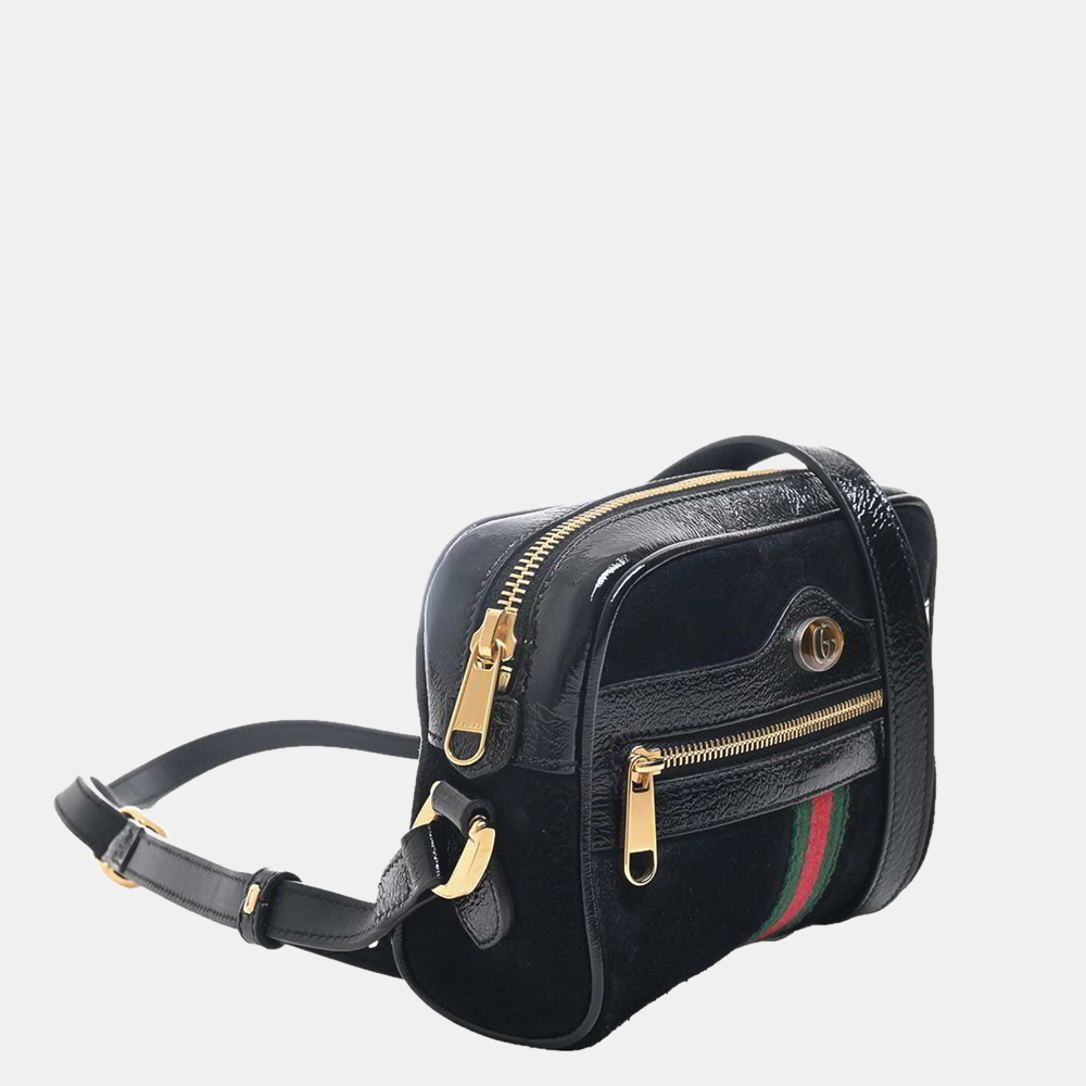 

Gucci Black/Multi Color Mini Ophidia Suede Crossbody Bag