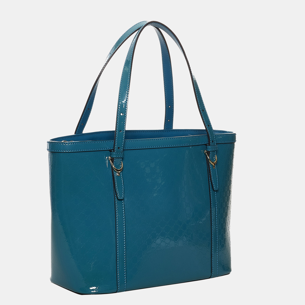 

Gucci Blue Microguccissima Nice Patent Leather Tote Bag