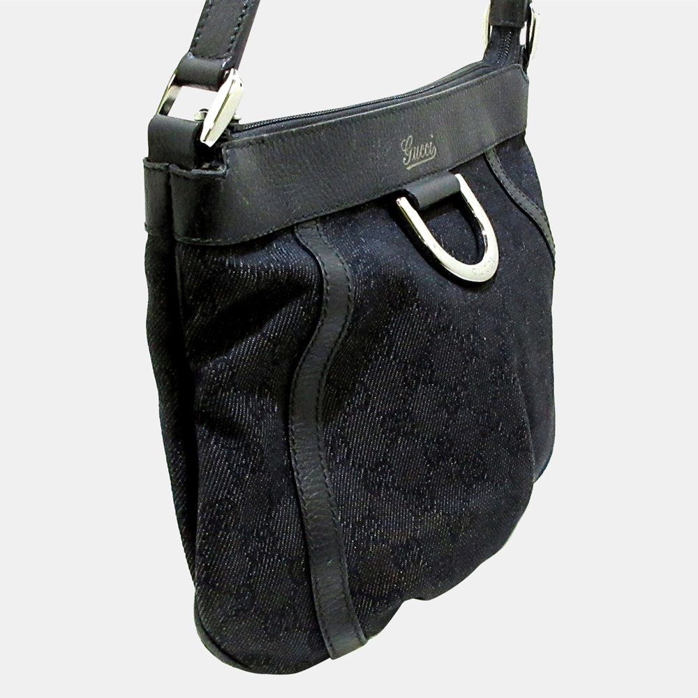 

Gucci Black Abbey D-Ring GG Canvas Crossbody Bag