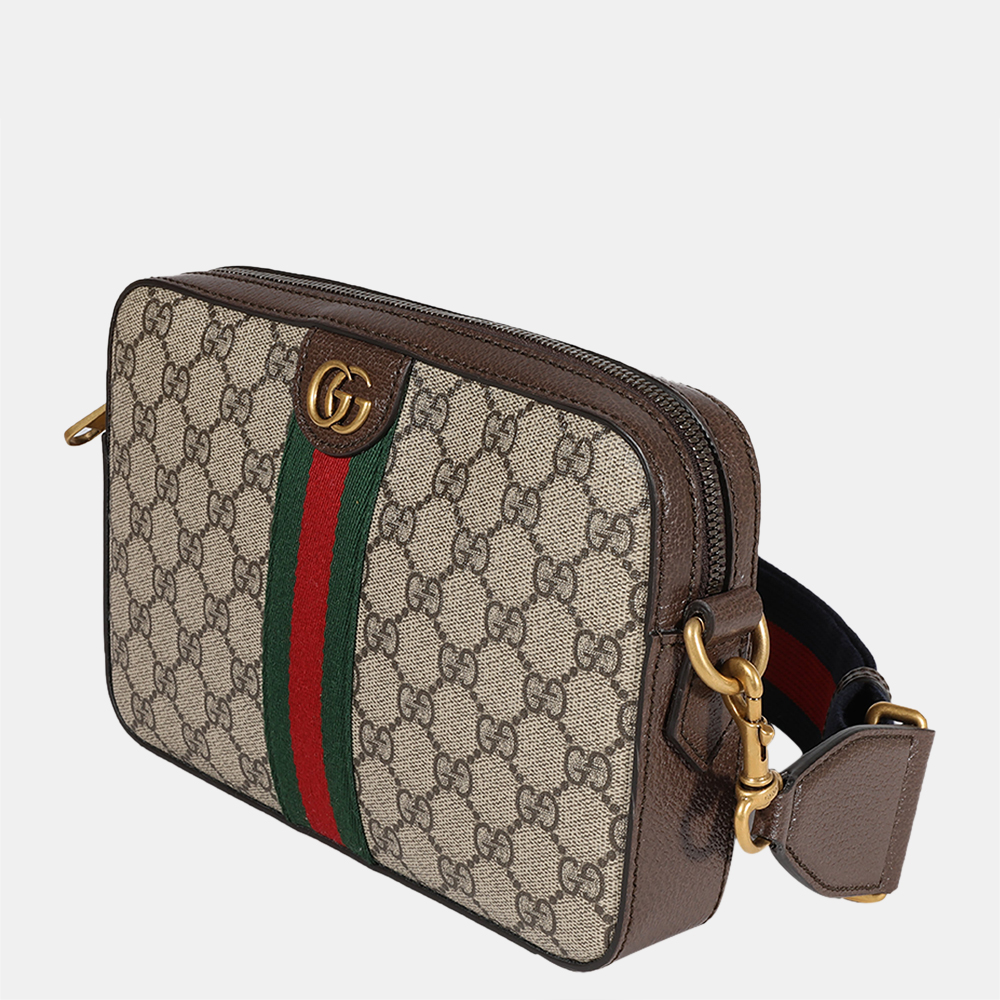 

Gucci GG Supreme canvas & Web Ophidia Shoulder Bag, Beige