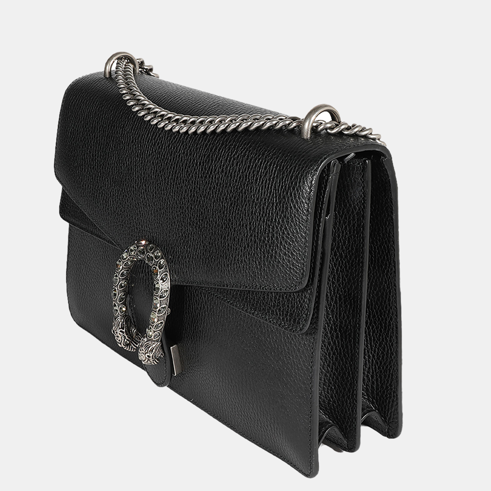 

Gucci Black Grained Leather Medium Dionysus Shoulder Bag