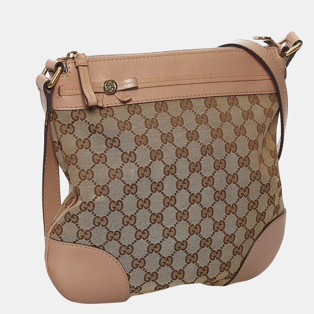 

Gucci Beige/Brown/Pink GG Canvas Mayfair Crossbody Bag