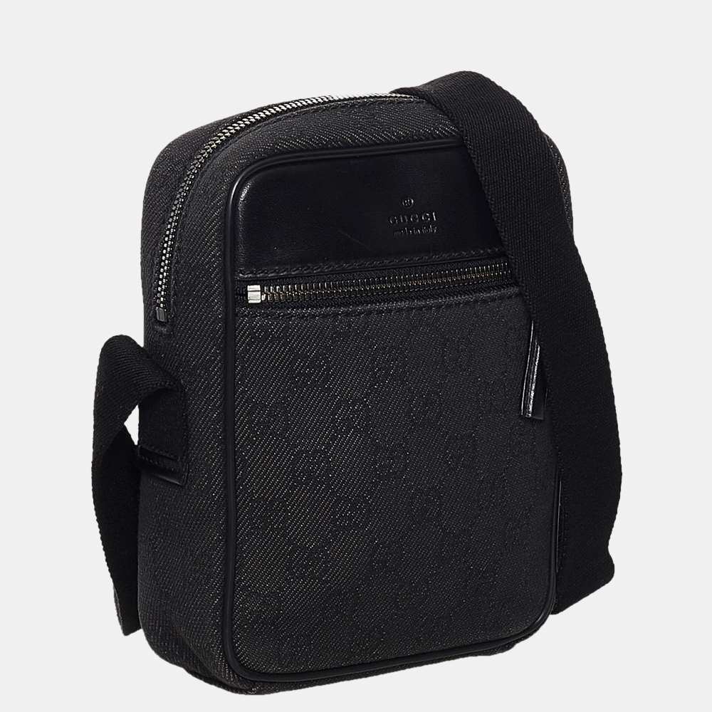 

Gucci Black GG Canvas Crossbody Bag