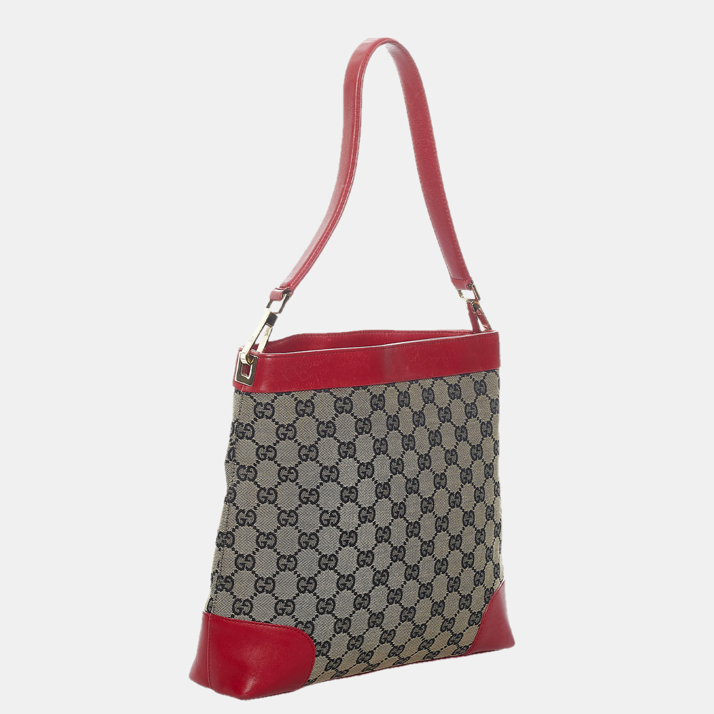 

Gucci Grey/Red GG Canvas Shoulder Bag