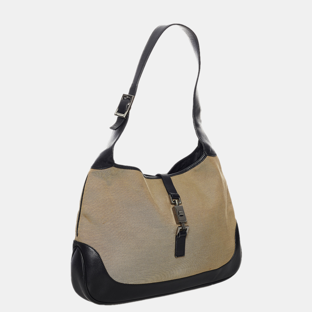 

Gucci Beige/Black/Brown Jackie Canvas Shoulder Bag