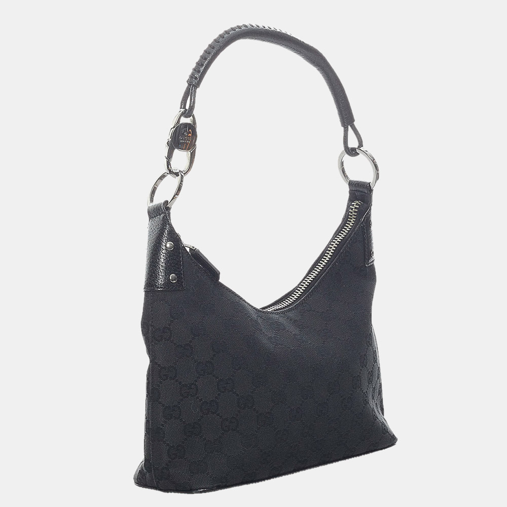 

Gucci Black GG Canvas Shoulder Bag