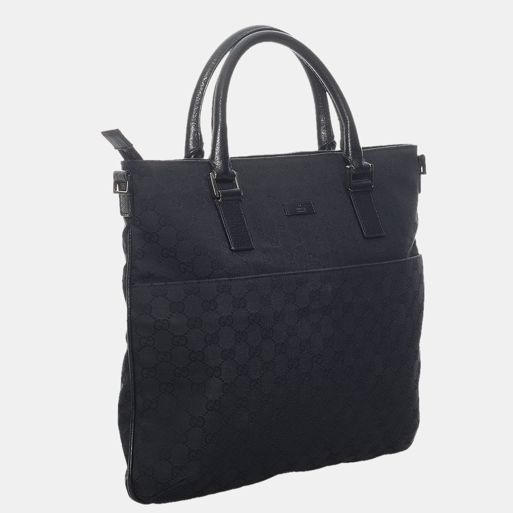 

Gucci Black GG Canvas Tote Bag