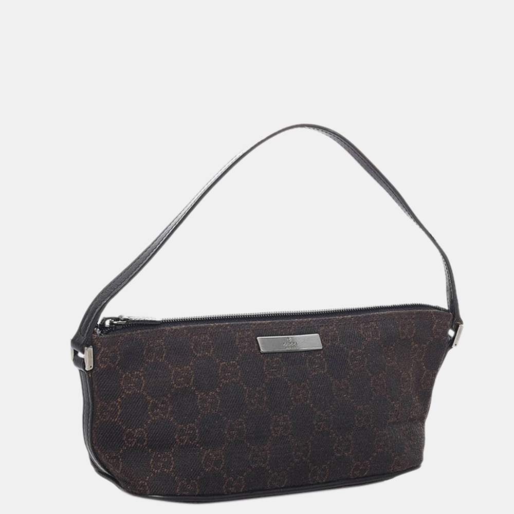 

Gucci Black GG Canvas Boat Shoulder Bag