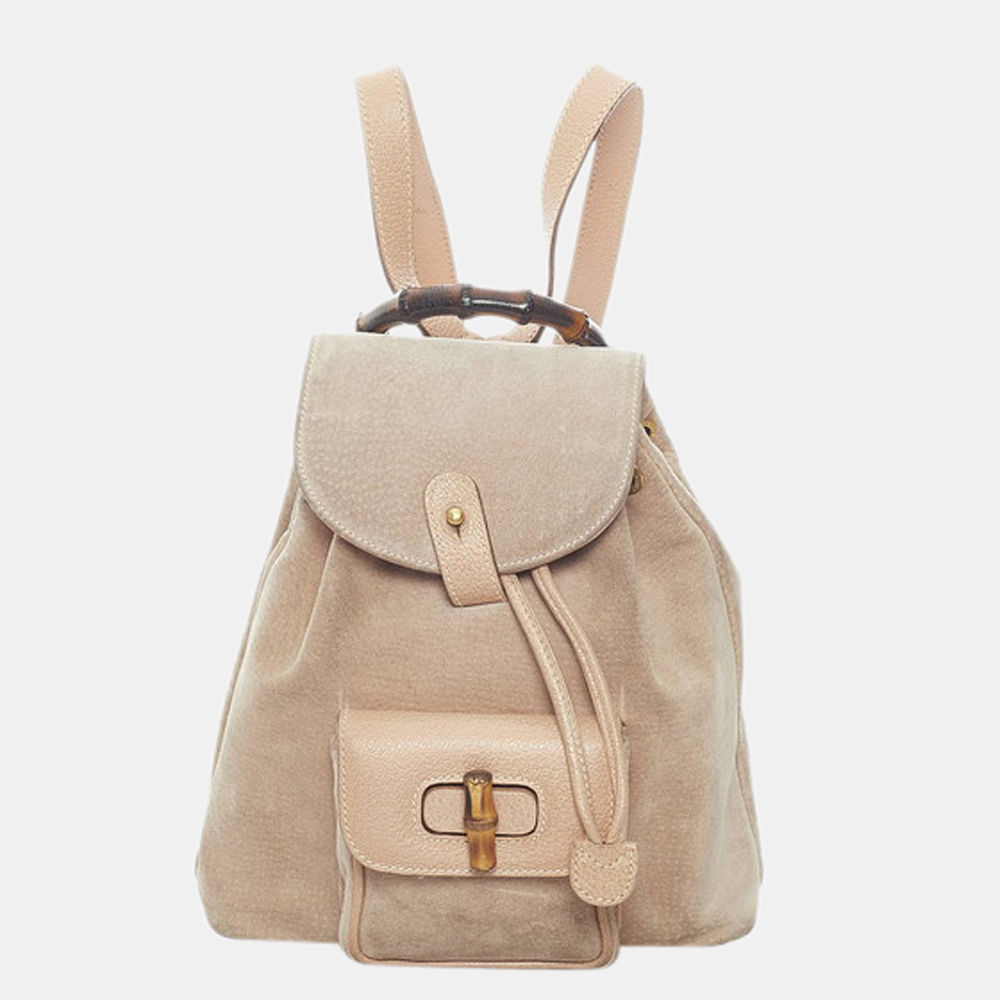

Gucci Beige Bamboo Suede Backpack
