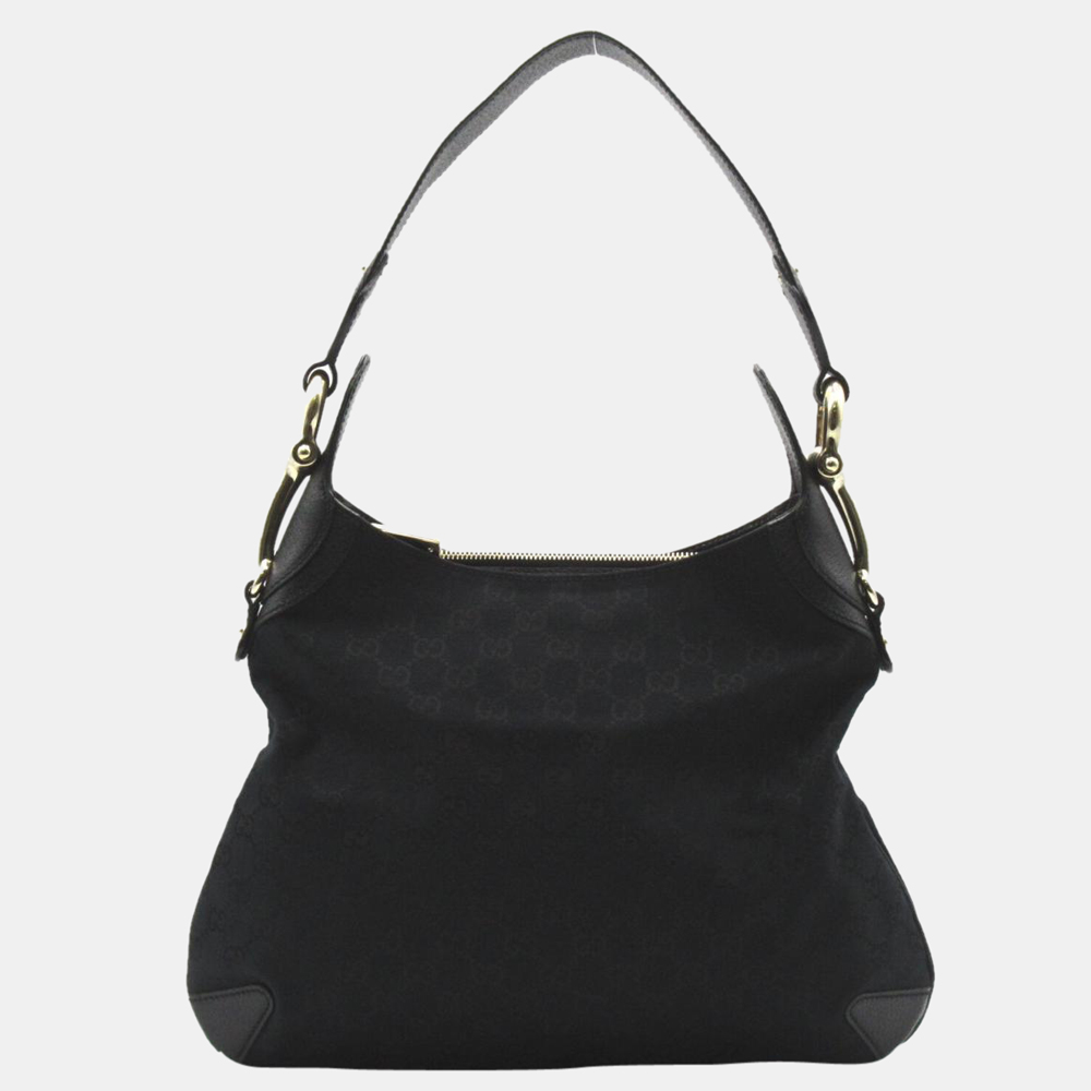 

Gucci Black Guccissima Horsebit Hobo Bag