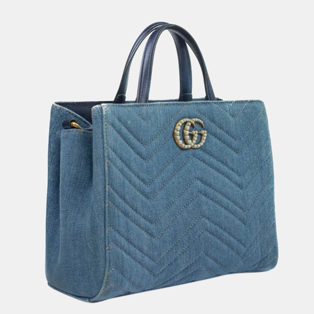 

Gucci Blue Denim Cabas marmont Shoulder bag