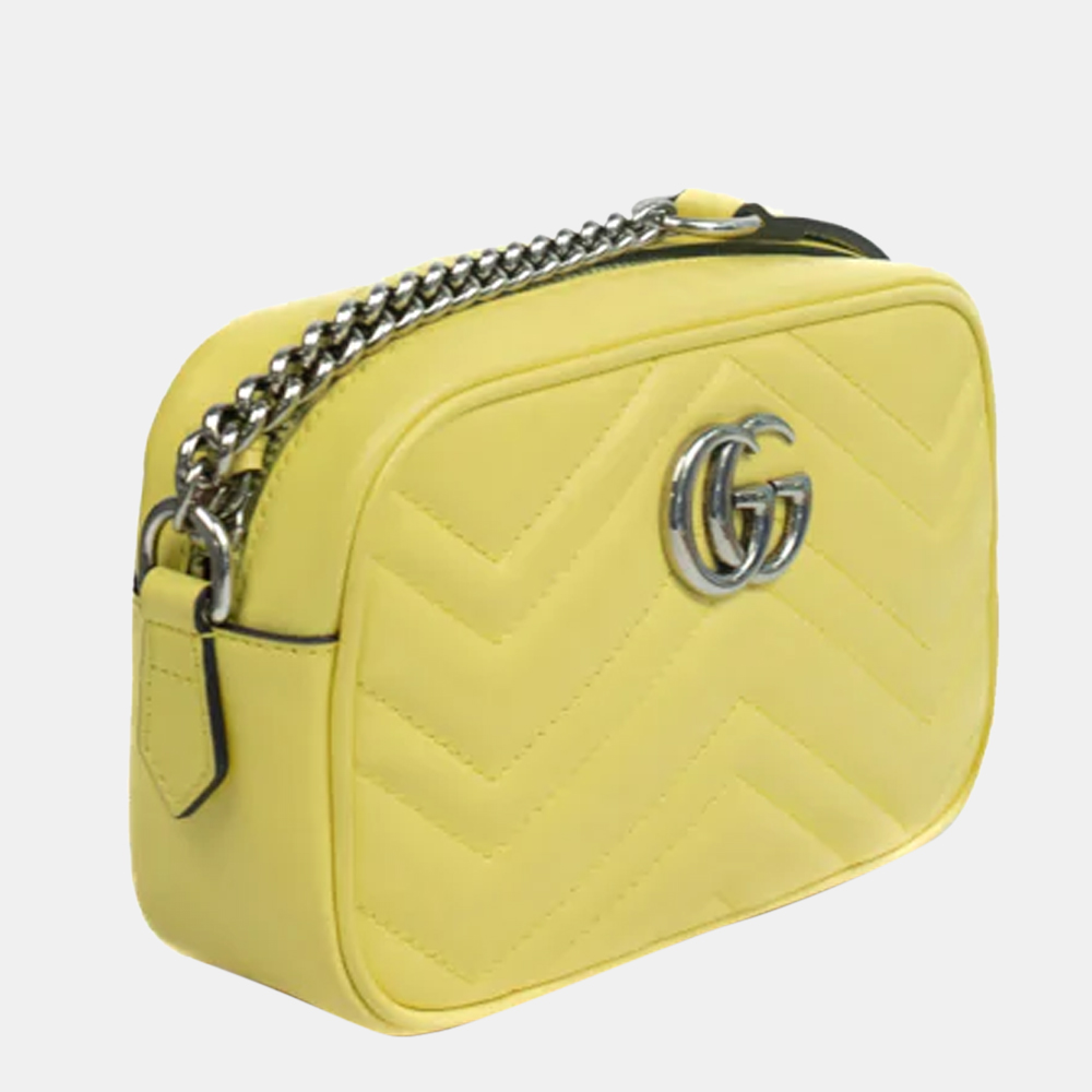 

GUCCI Marmont Mini Shoulder bag in Yellow Leather