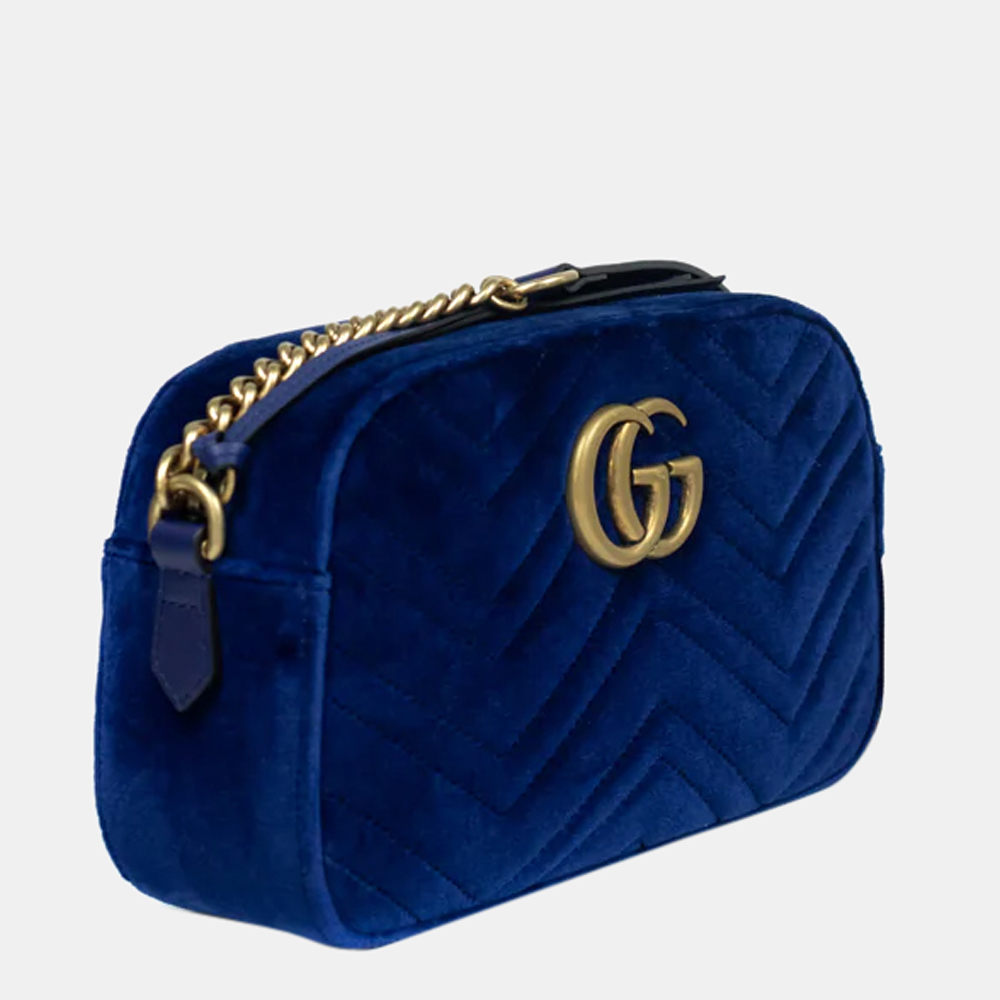 

Gucci Blue Velvet Marmont Shoulder Bag