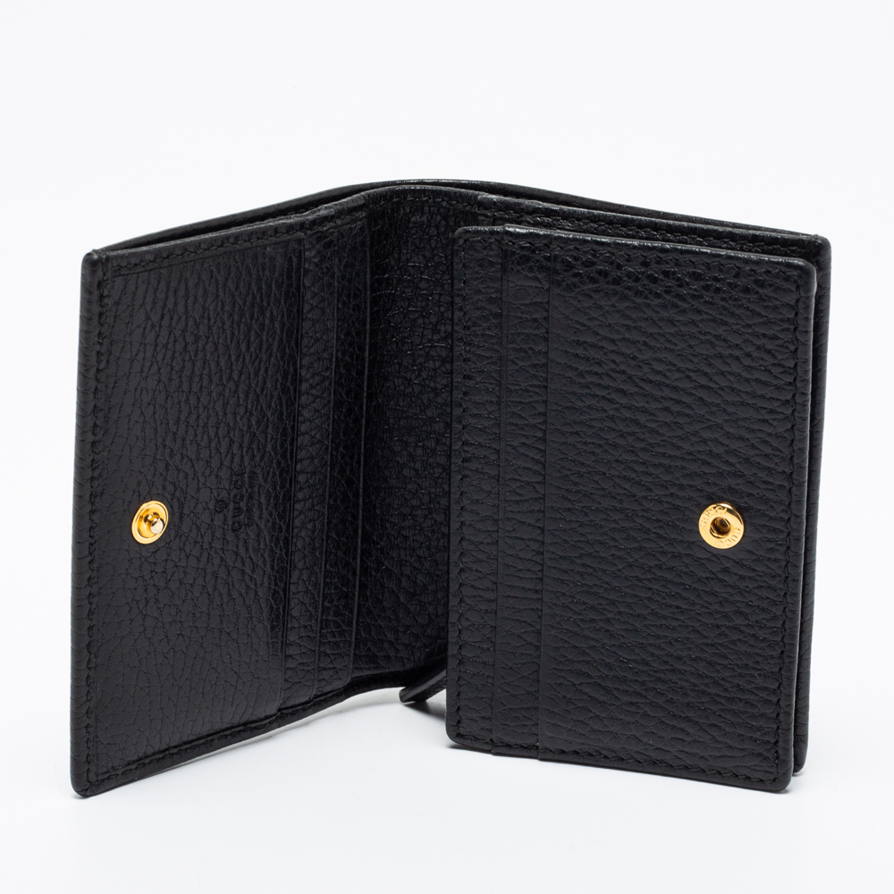 

Gucci Black Leather GG Marmont Card Case
