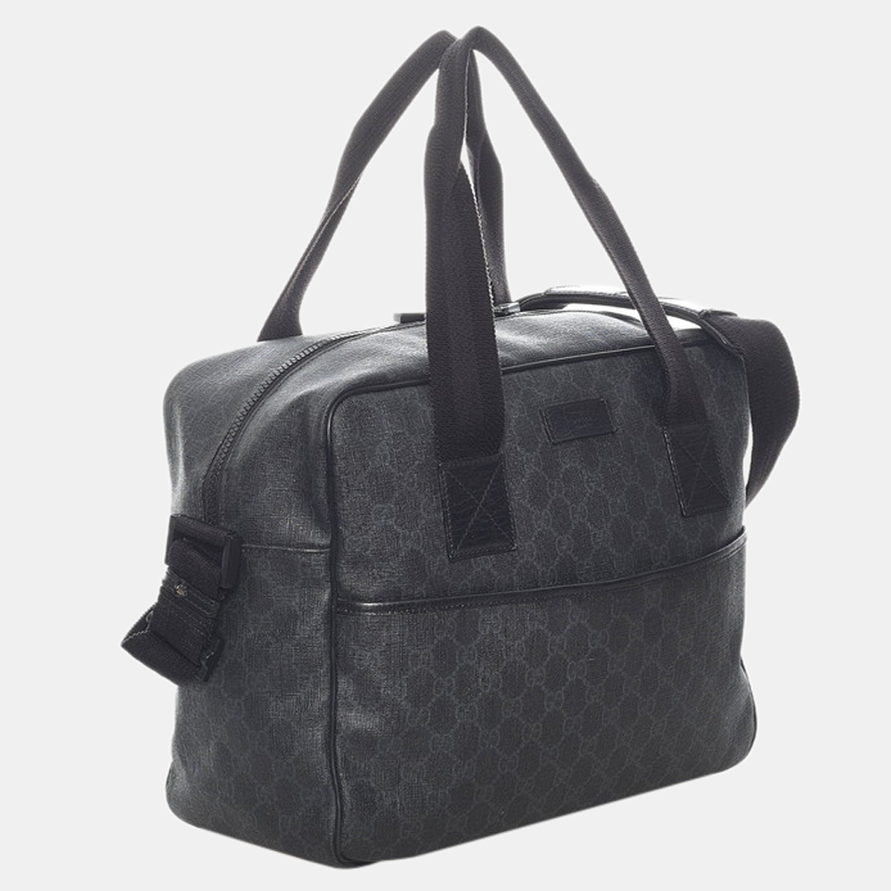 

Gucci Black GG Supreme Duffle Bag