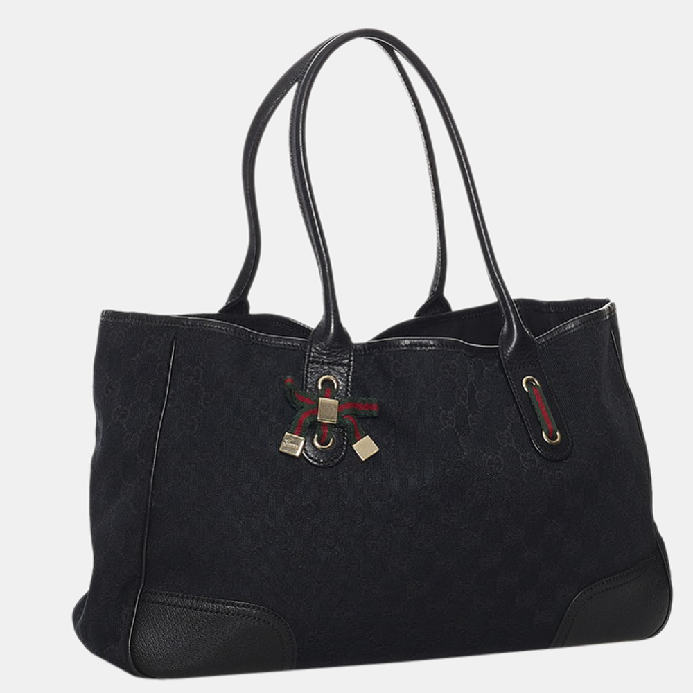 

Gucci Black GG Canvas Medium Princy Tote Bag