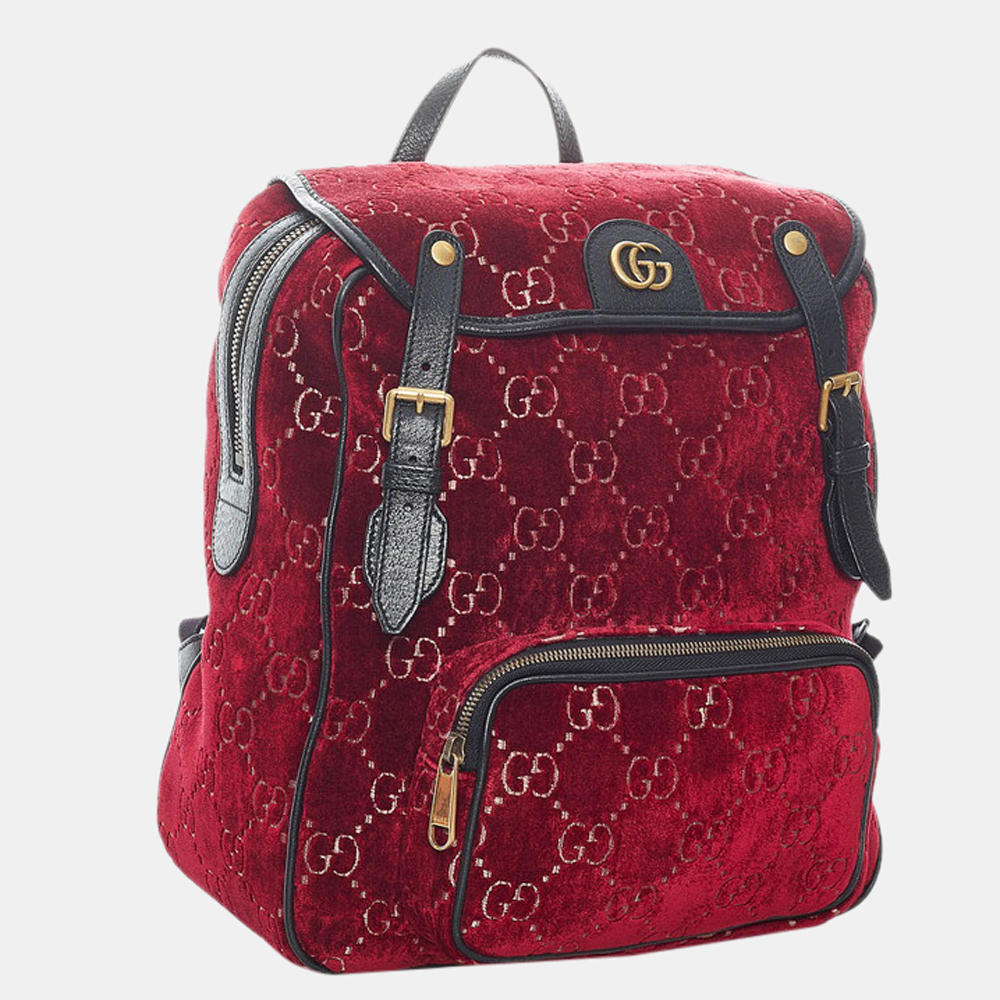 

Gucci Red GG Velvet Backpack