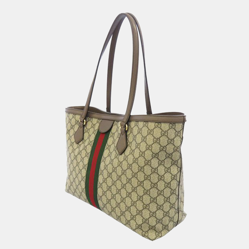 

Gucci Beige/Brown/Multi Color GG Supreme Ophidia Tote Bag