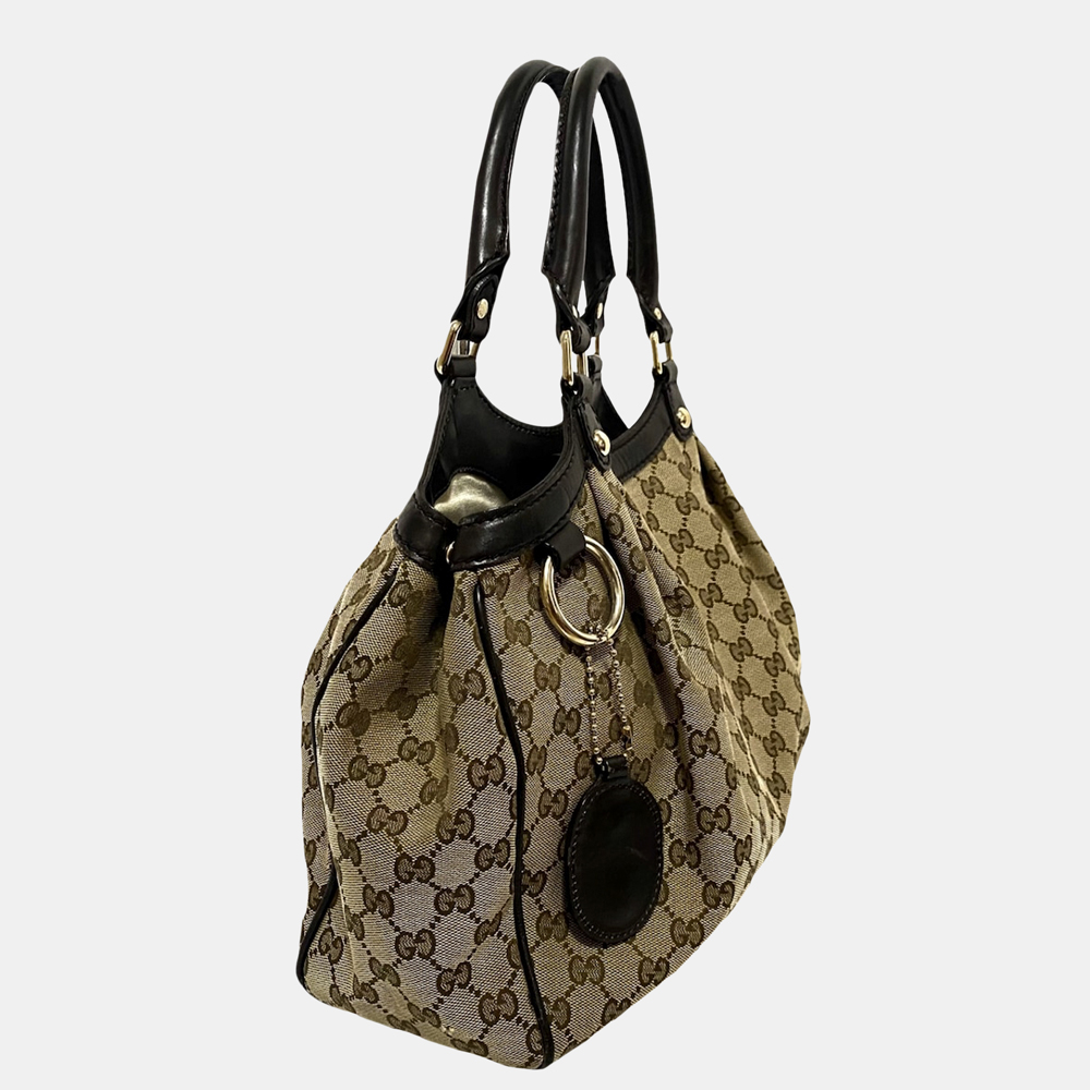 

Gucci Beige/Brown GG Canvas Sukey Tote Bag