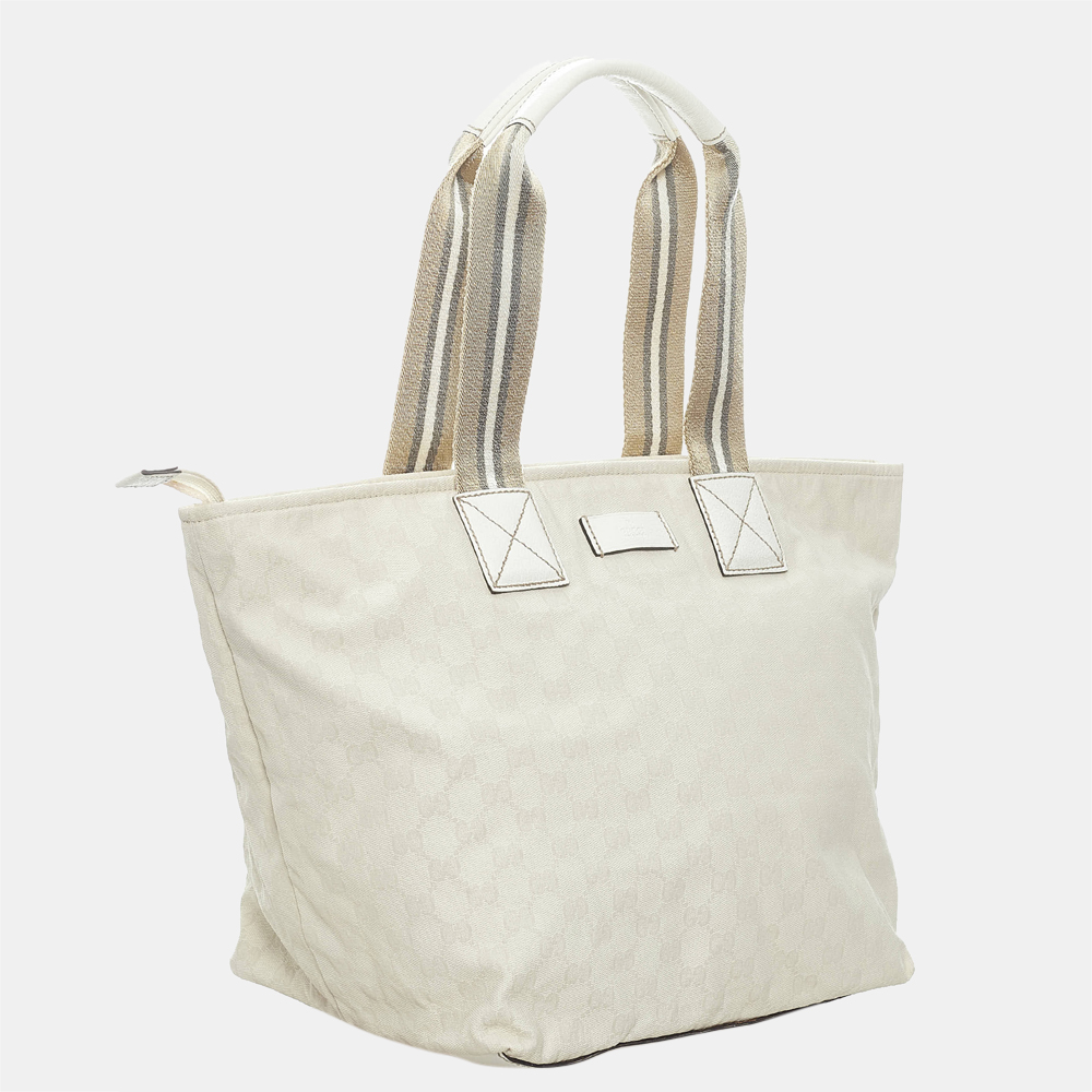 

Gucci Multi Color/White GG Canvas Web Tote Bag, Multicolor