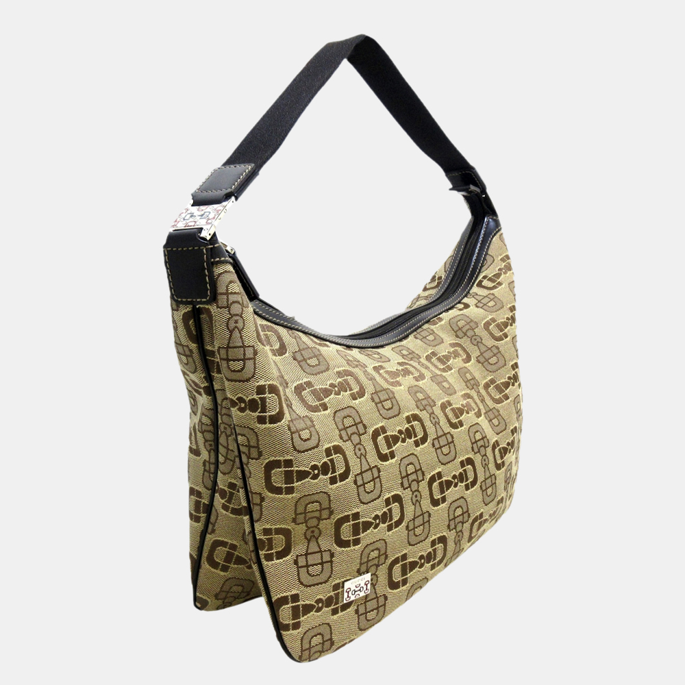 

Gucci Beige/Brown Horsebit Canvas Baguette