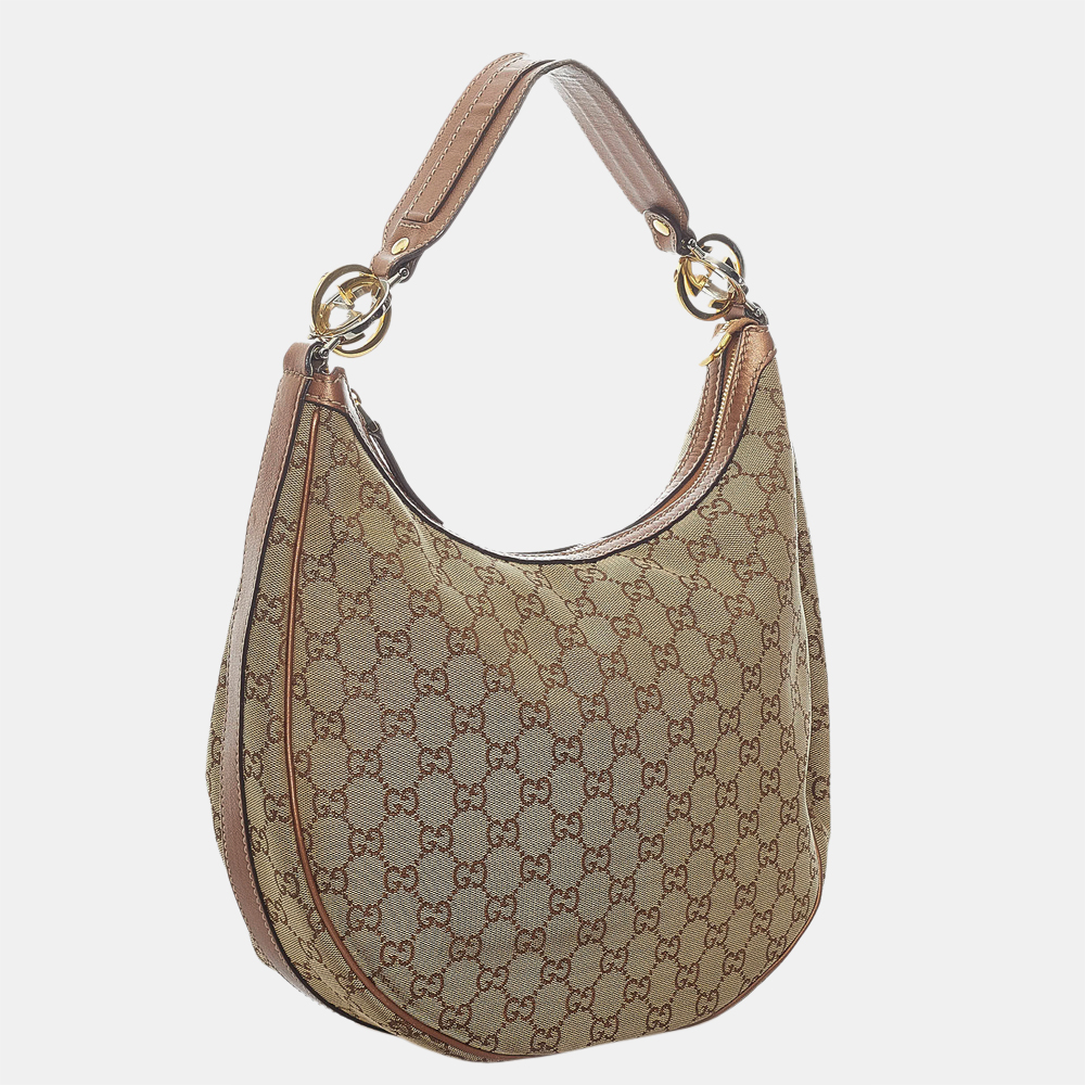 

Gucci Beige/Brown GG Canvas Twins Hobo Bag