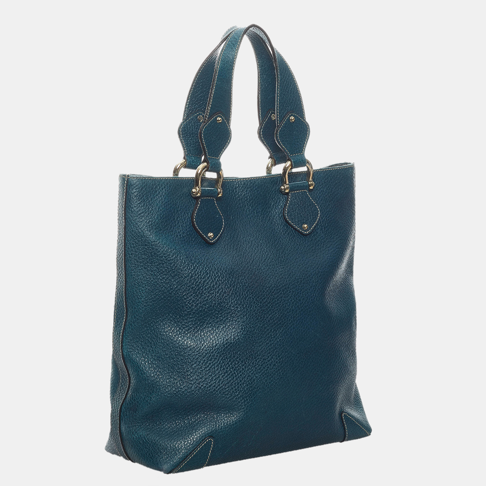 

Gucci Blue Leather Tote Bag