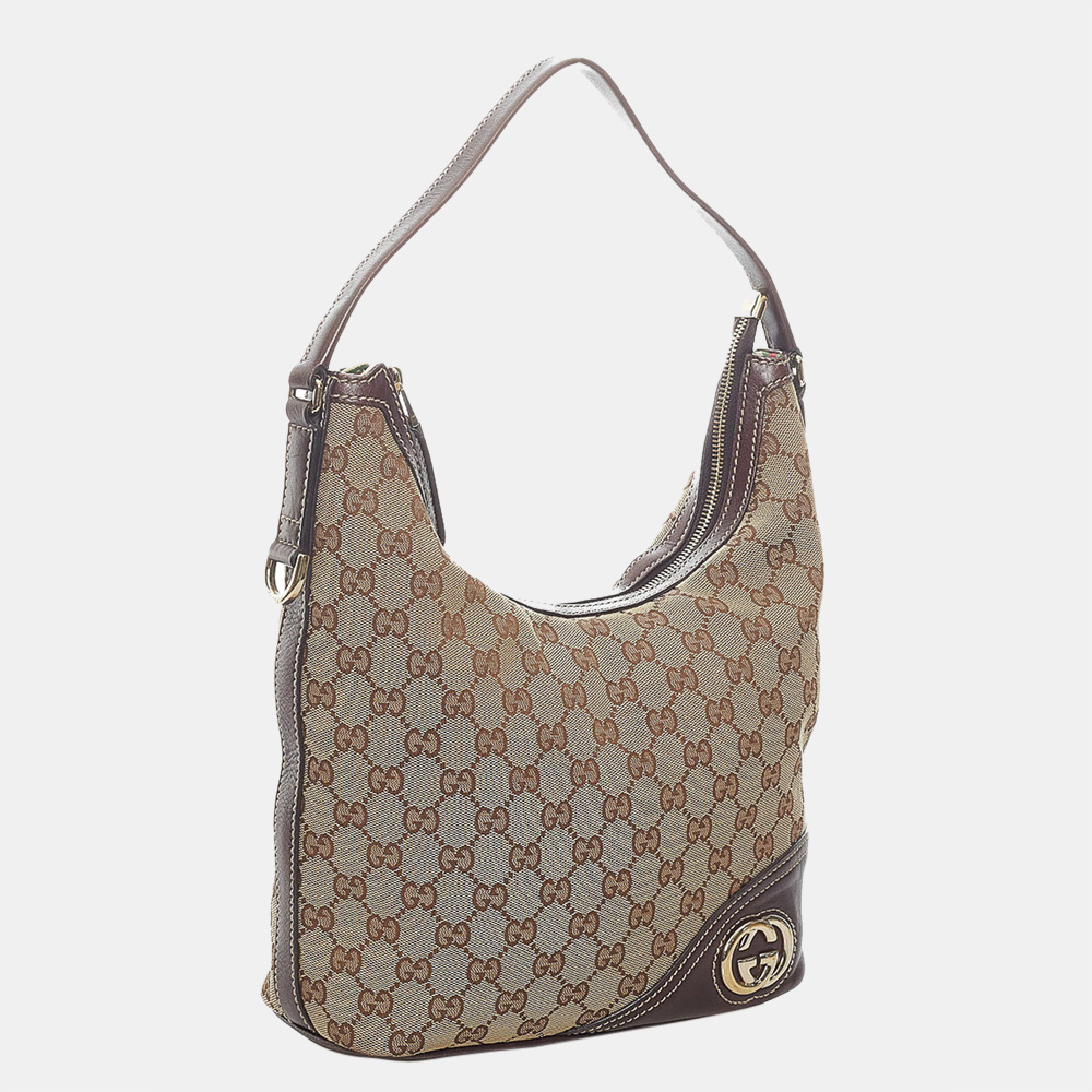 

Gucci Beige/Brown GG Canvas Britt Shoulder Bag