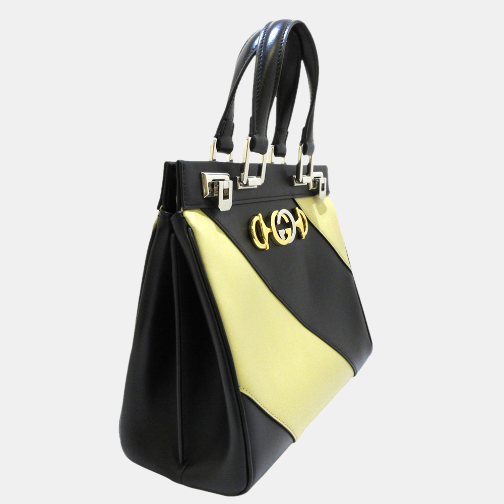 

Gucci Beige/Black/Brown Zumi Leather Satchel