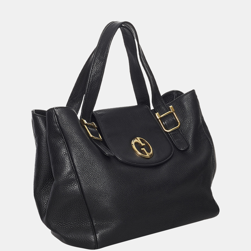 

Gucci Black 1973 Leather Tote Bag