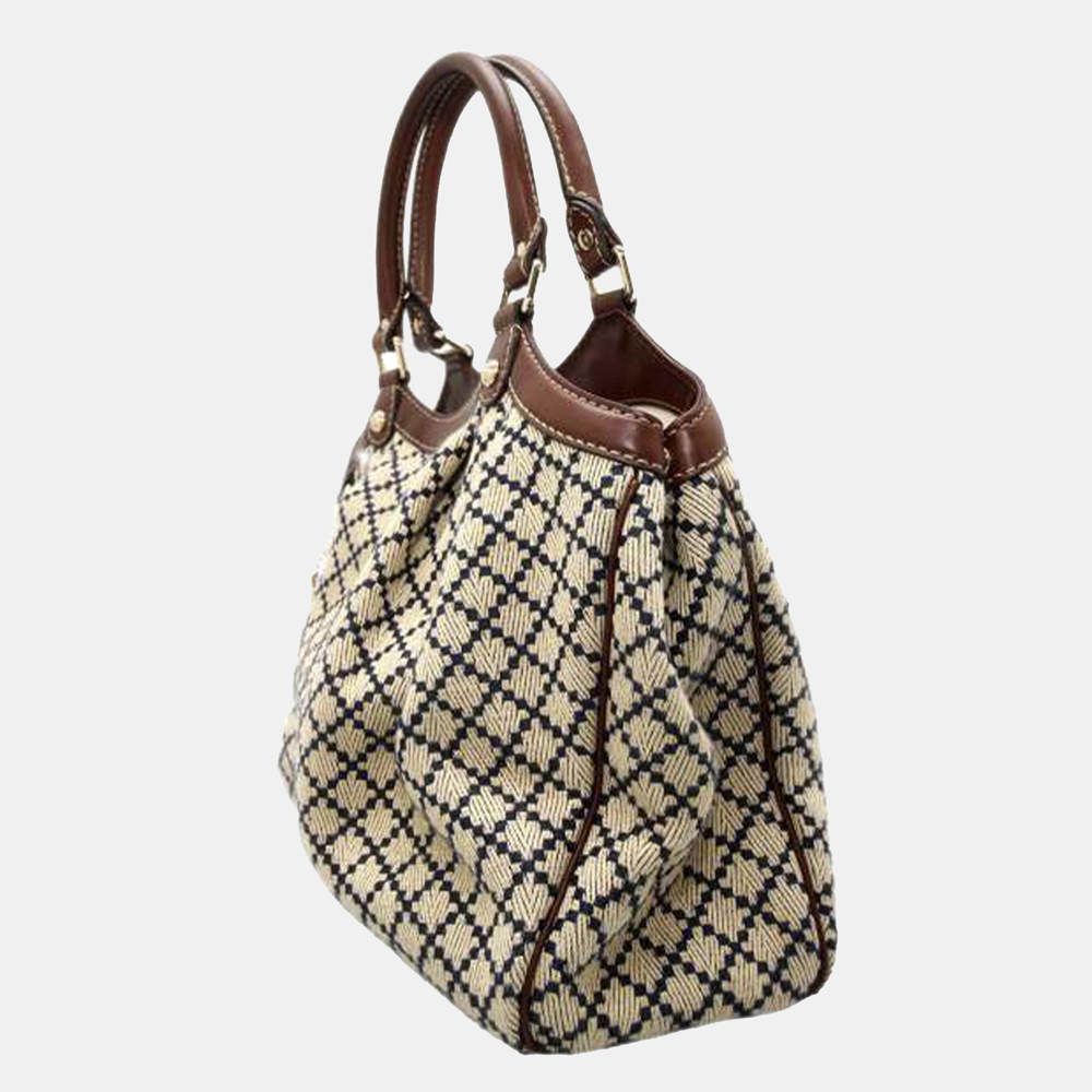 

Gucci Beige/Brown Diamante Sukey Canvas Tote Bag