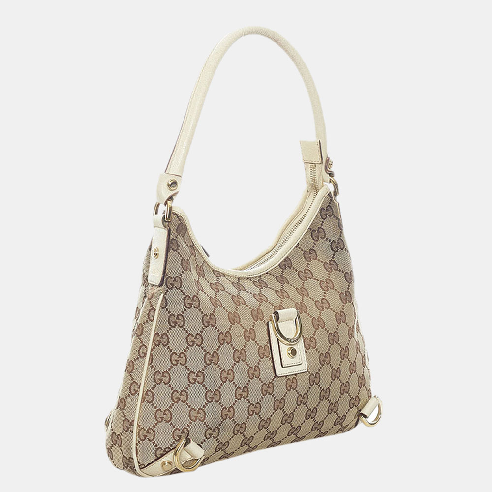 

Gucci Beige GG Canvas Abbey D Ring Hobo Bag