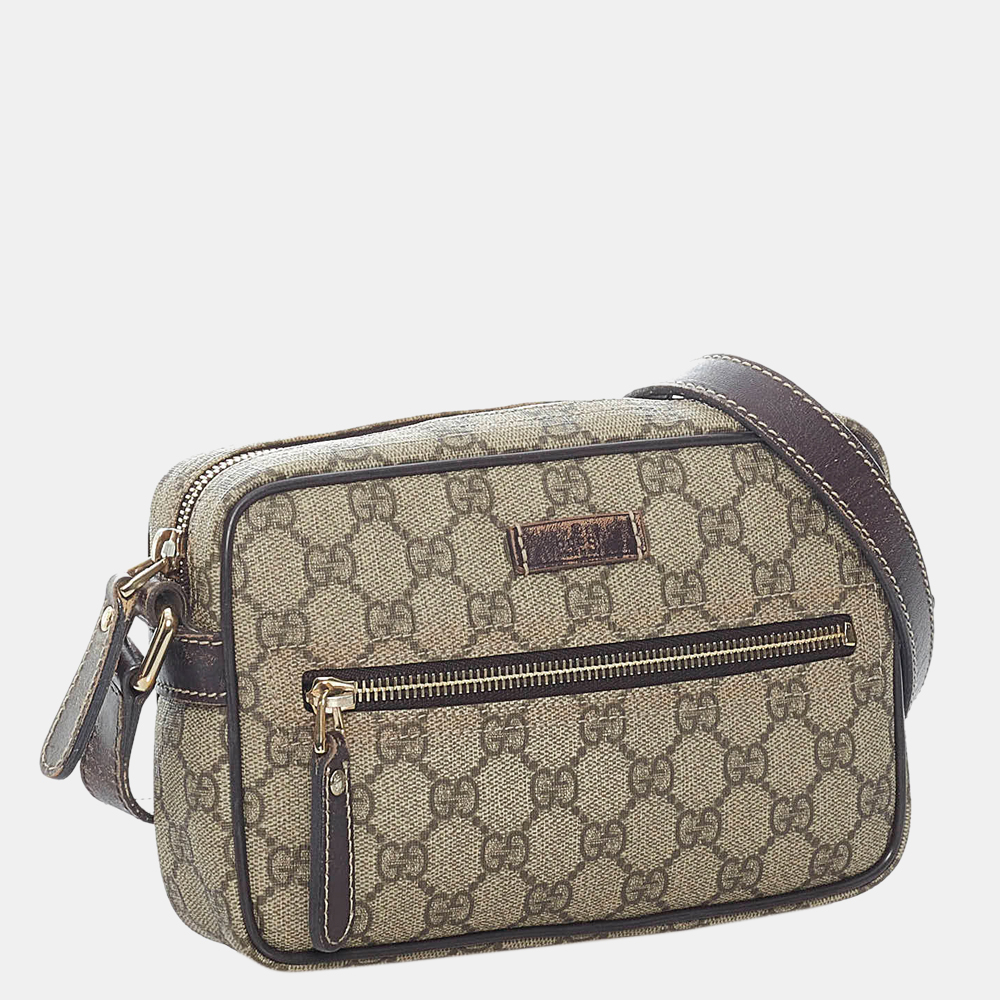 

Gucci Beige/Brown GG Supreme Crossbody Bag
