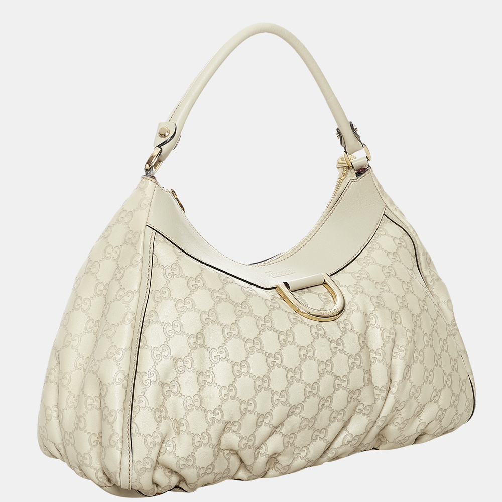 

Gucci White Guccissima Abbey D-Ring Shoulder Bag