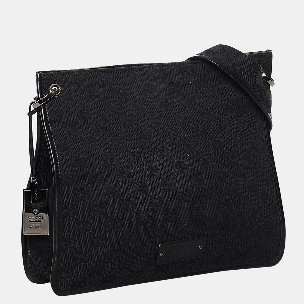 

Gucci Black GG Canvas Crossbody Bag