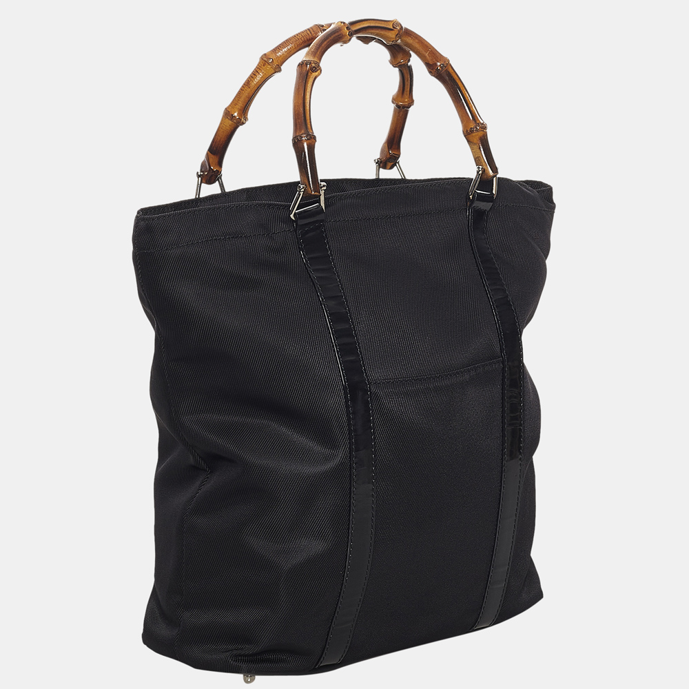 

Gucci Black Bamboo Nylon Handbag