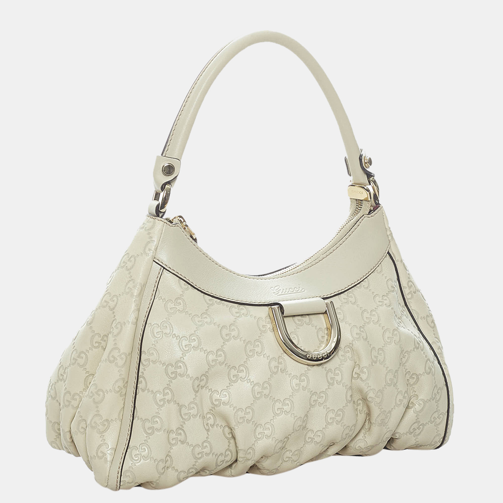 

Gucci White Guccissima Abbey D-Ring Shoulder Bag