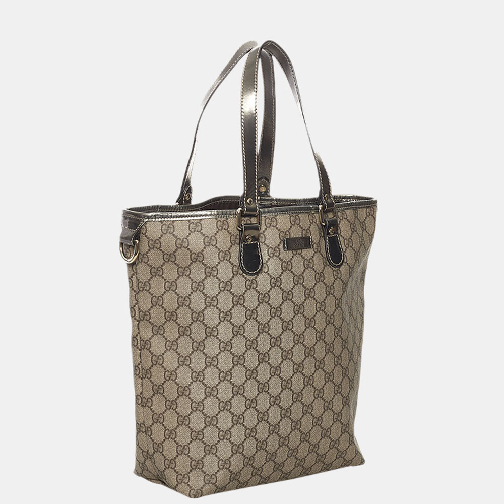 

Gucci Brown Canvas GG Supreme Tote Bag