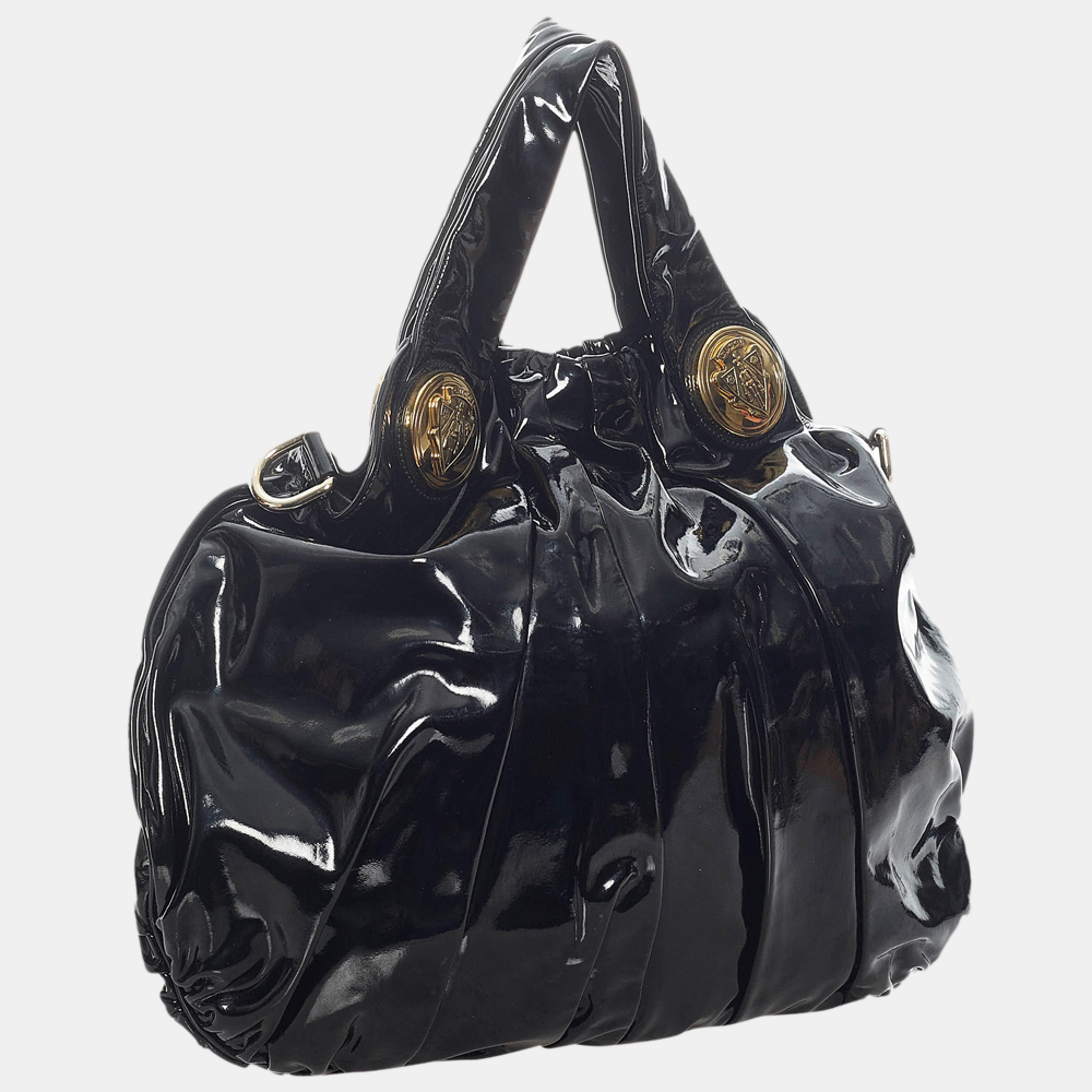 

Gucci Black Hysteria Patent Leather Hobo