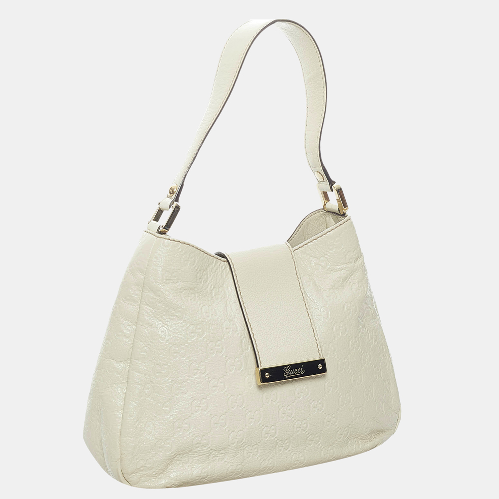 

Gucci White Guccissima New Ladies Shoulder Bag
