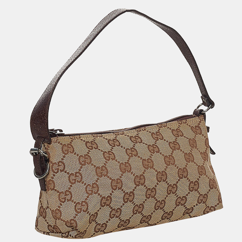 

Gucci Beige/Black/Brown GG Canvas Baguette