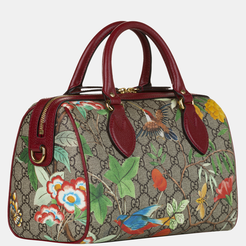 

Gucci Beige/Brown/Multi Color GG Supreme Tian Satchel