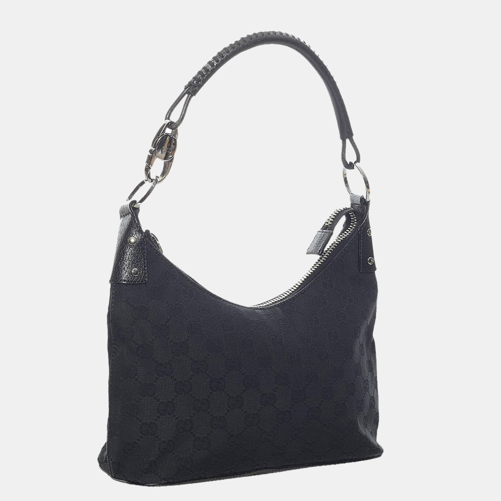 

Gucci Black GG Canvas Shoulder Bag