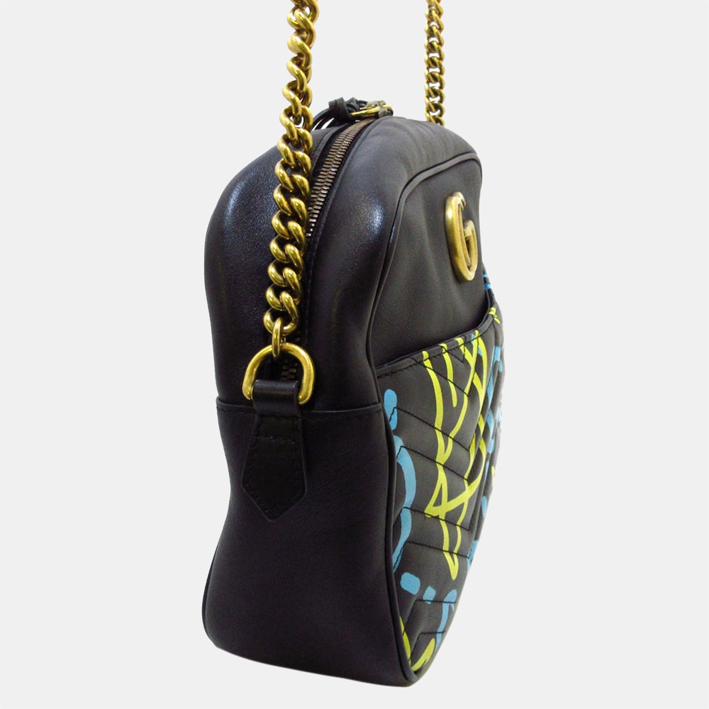 

Gucci Black/Multi Color GG Marmont Ghost Crossbody Bag