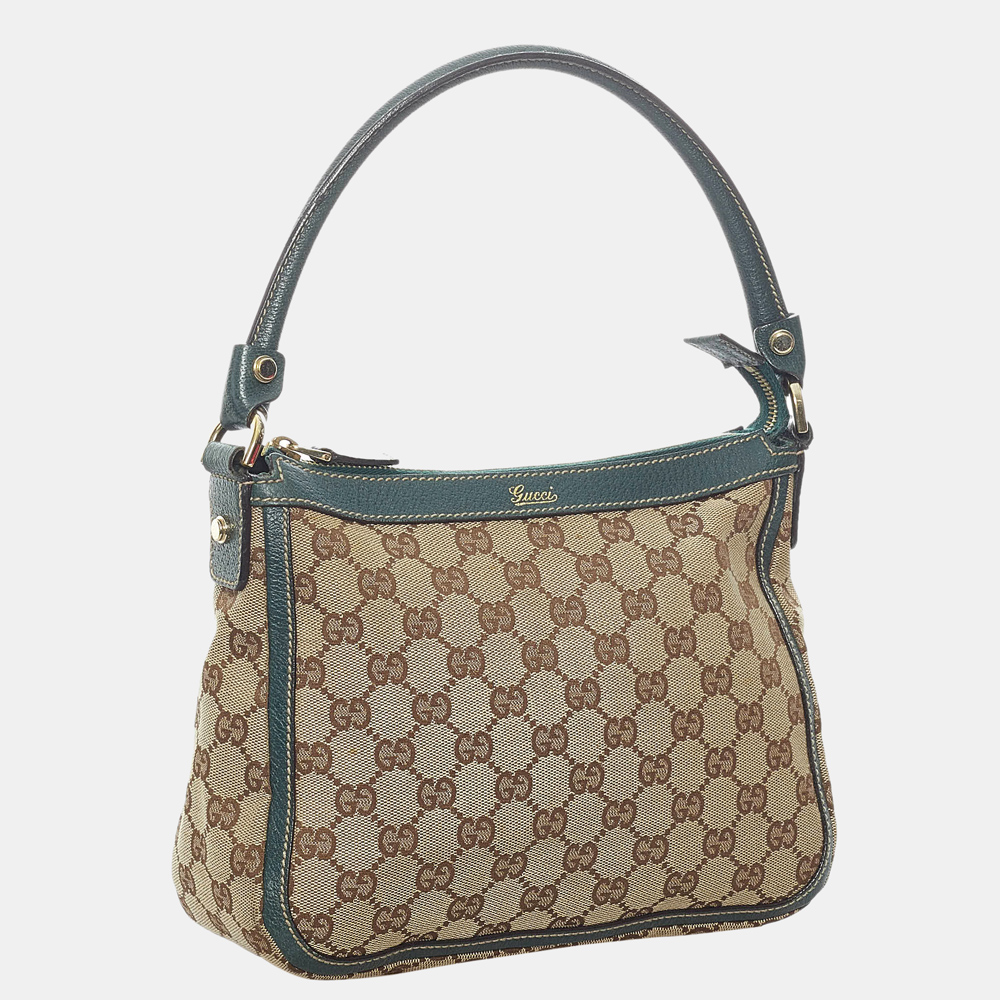 

Gucci Beige/Brown/Green GG Canvas Handbag