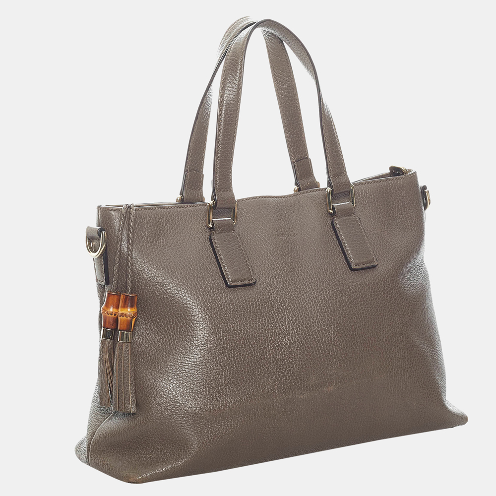 

Gucci Brown Bamboo Leather Satchel