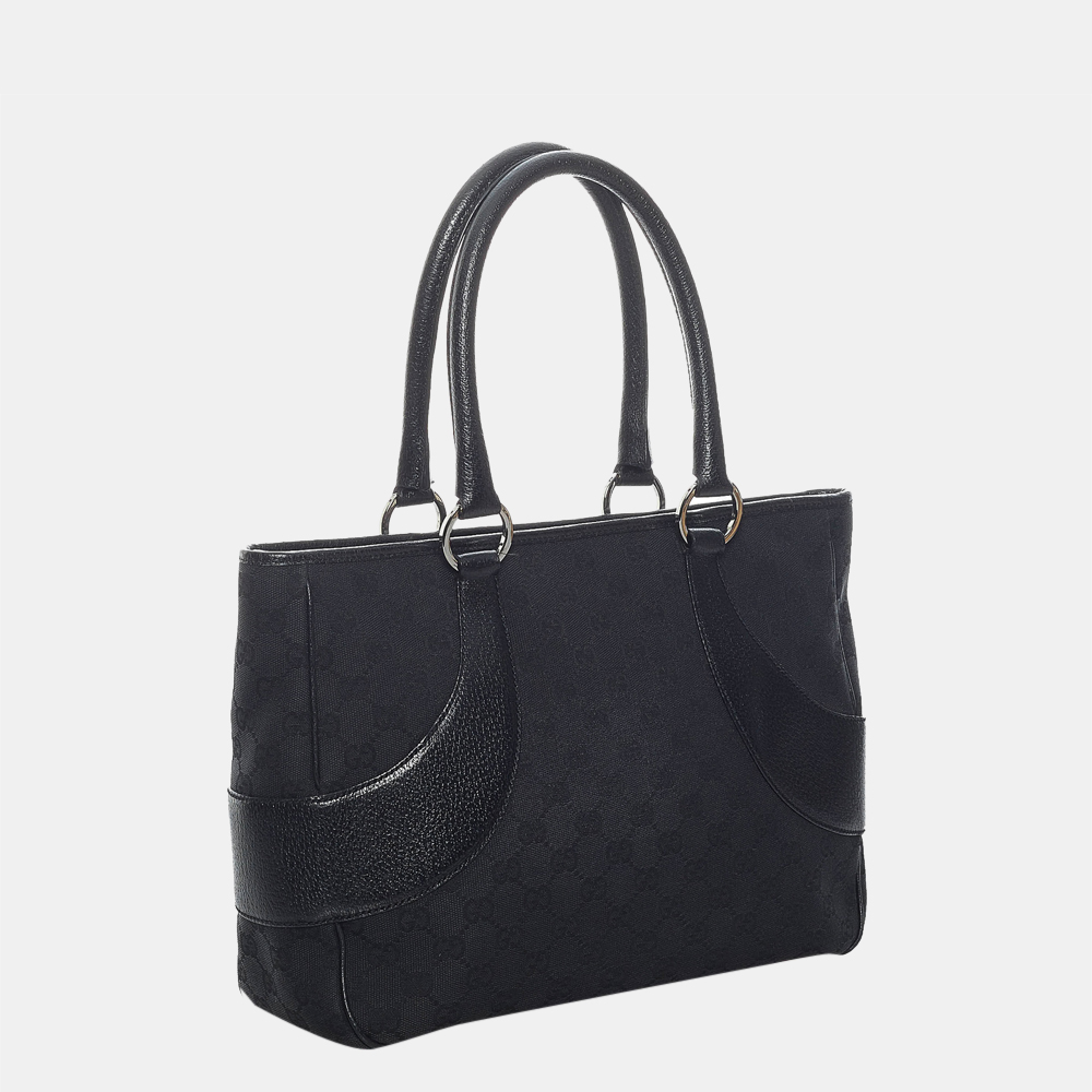 

Gucci Black GG Canvas Tote Bag