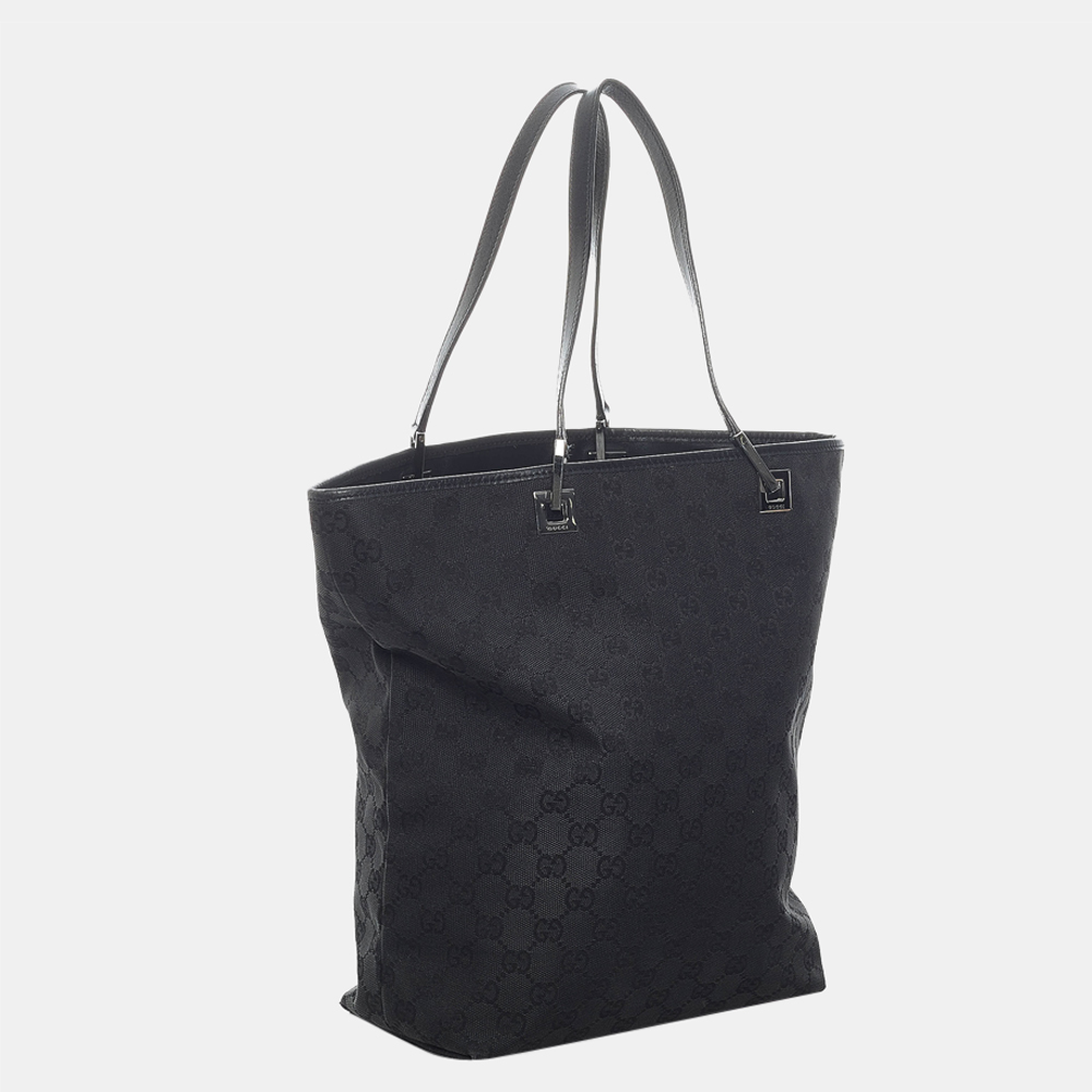 

Gucci Black GG Canvas Tote Bag