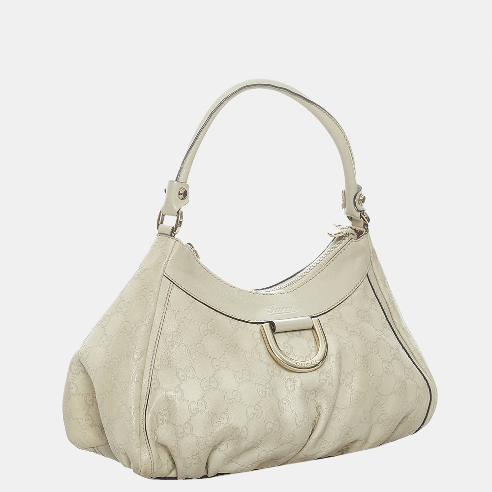 

Gucci White Guccissima Abbey D-Ring Shoulder Bag