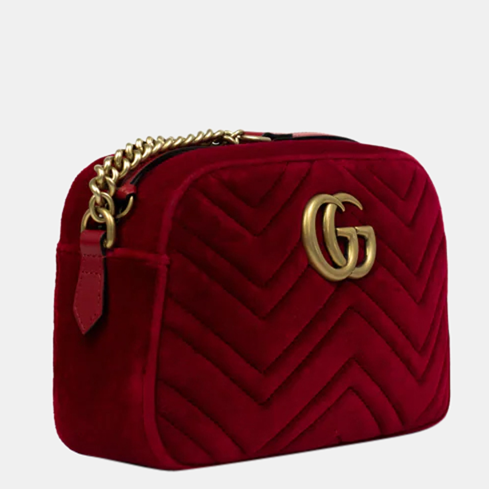 

Gucci Red Velvet GG Marmont Small Shoulder Bag